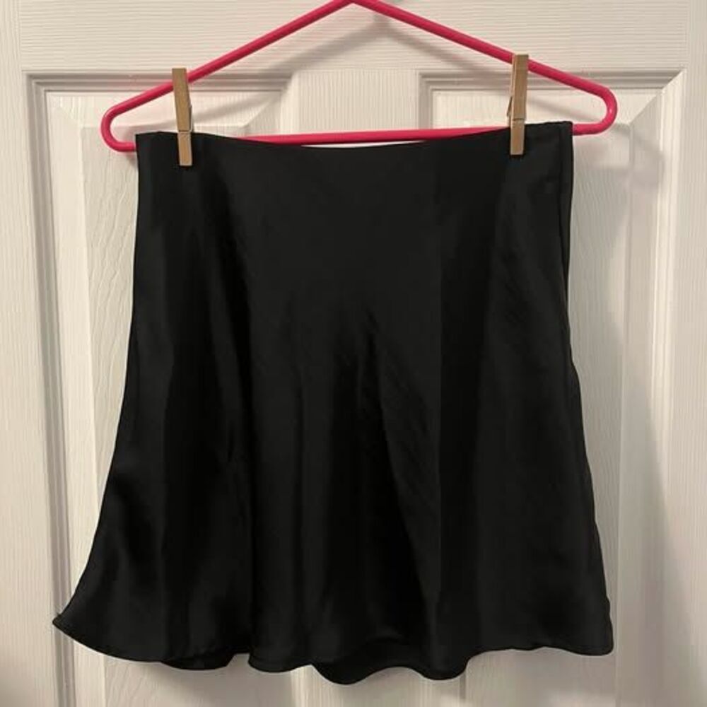 A New Day Black Satin Mini Skirt